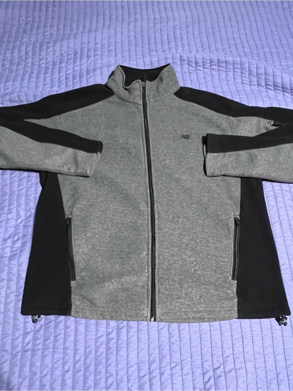 New Balance Men's Gray and Black Lightweight Full-Zip Jacket size L